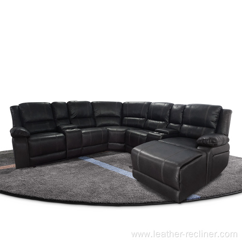 Best Selling Leather Recliner U Shape Sofa Furniture